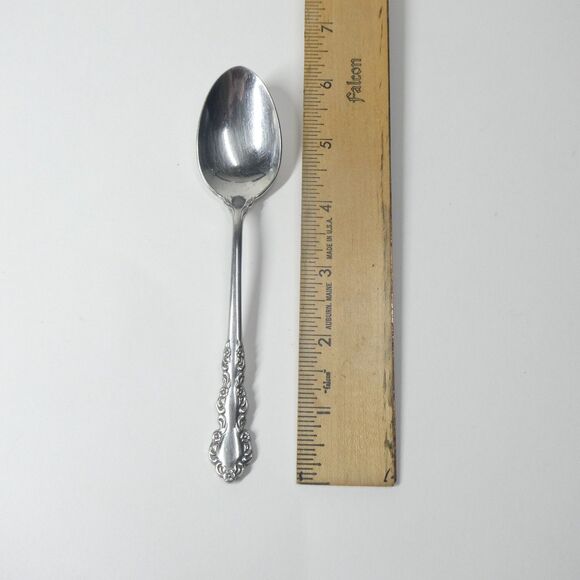 Oneida Shelley Teaspoon Stainless Spoon 6" Cube Mark Vintage - Picture 4 of 6